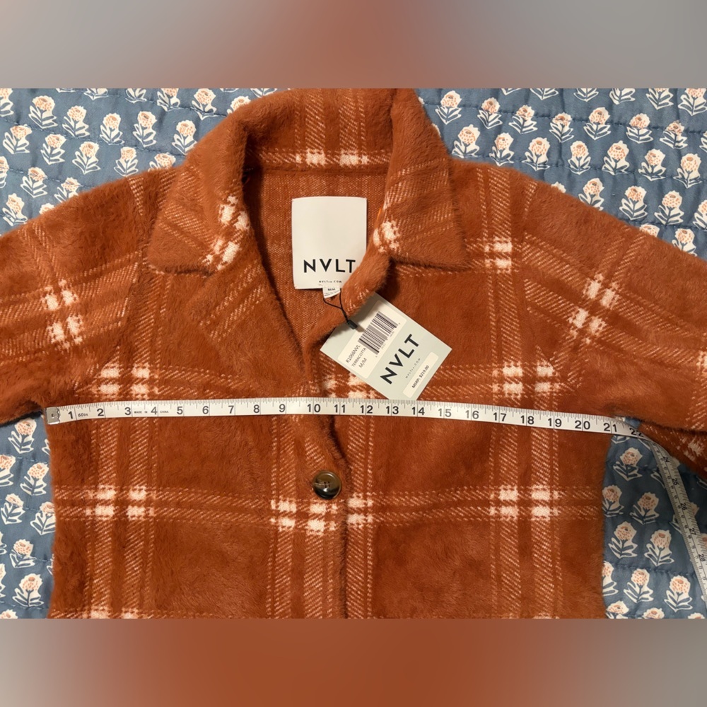 🍂🧡 Anthropologie NVLT Plaid Jacket • Rust/Terracotta Medium NWT • MSRP $269 - Picture 7 of 9